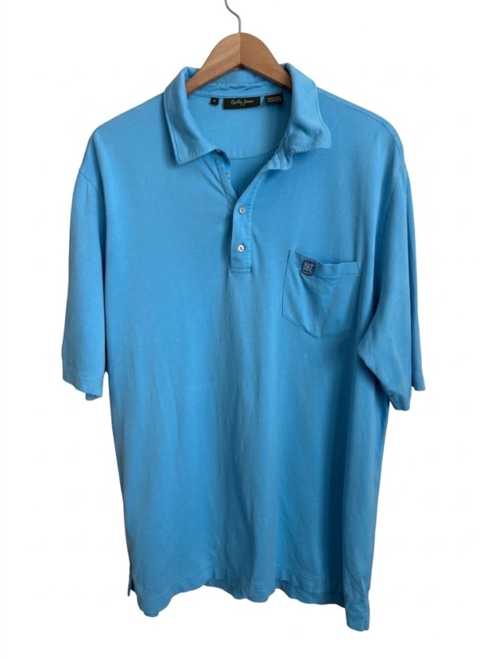Bobby Jones Peruvian Pima Cotton Golf Polo Shirt Men XL Blue Paisley Collar